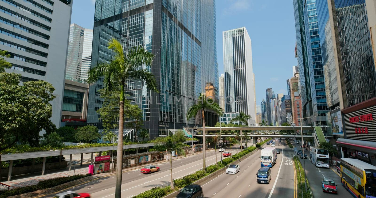 Wan Chai, Hong kong 06 September 2020: Business district in Hong Kong