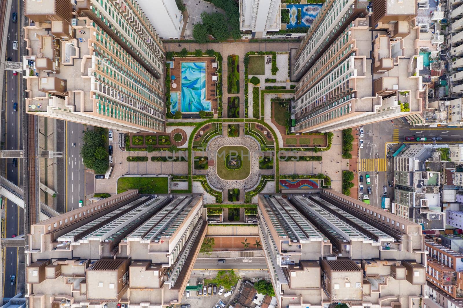 Top down view of Hong Kong residential