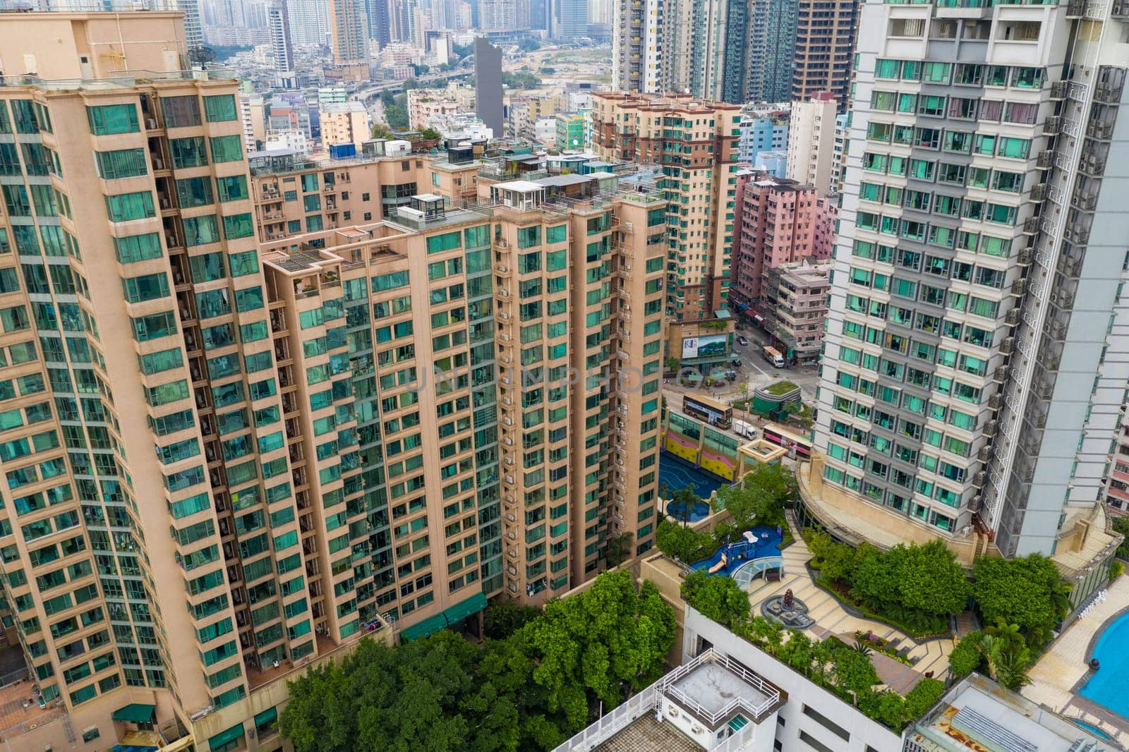 Yuen Long, Hong Kong 29 October 2021: Top down view of Hong Kong residential