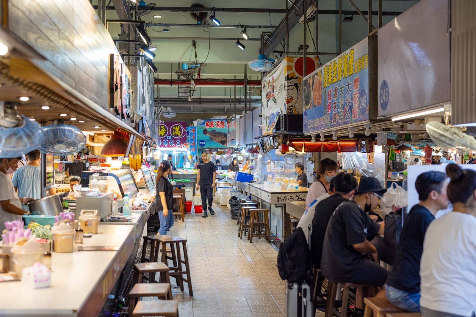 Pingtung, Taiwan, 26 August 2023: Wet market in Donggang of Pingtung in Taiwan