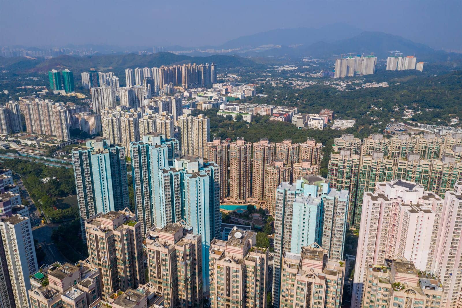 Aerial view of Hong Kong city
