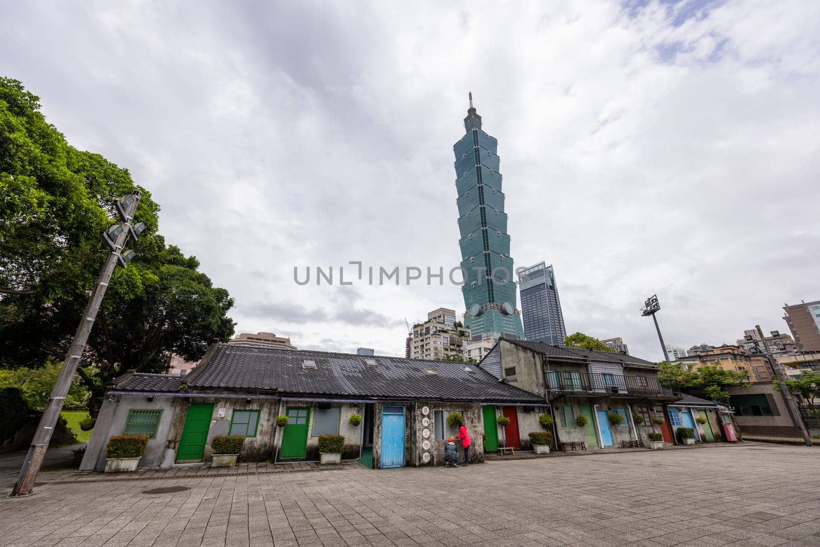 Taipei, Taiwan 4 May 2022: Taipei city skyline with old city town