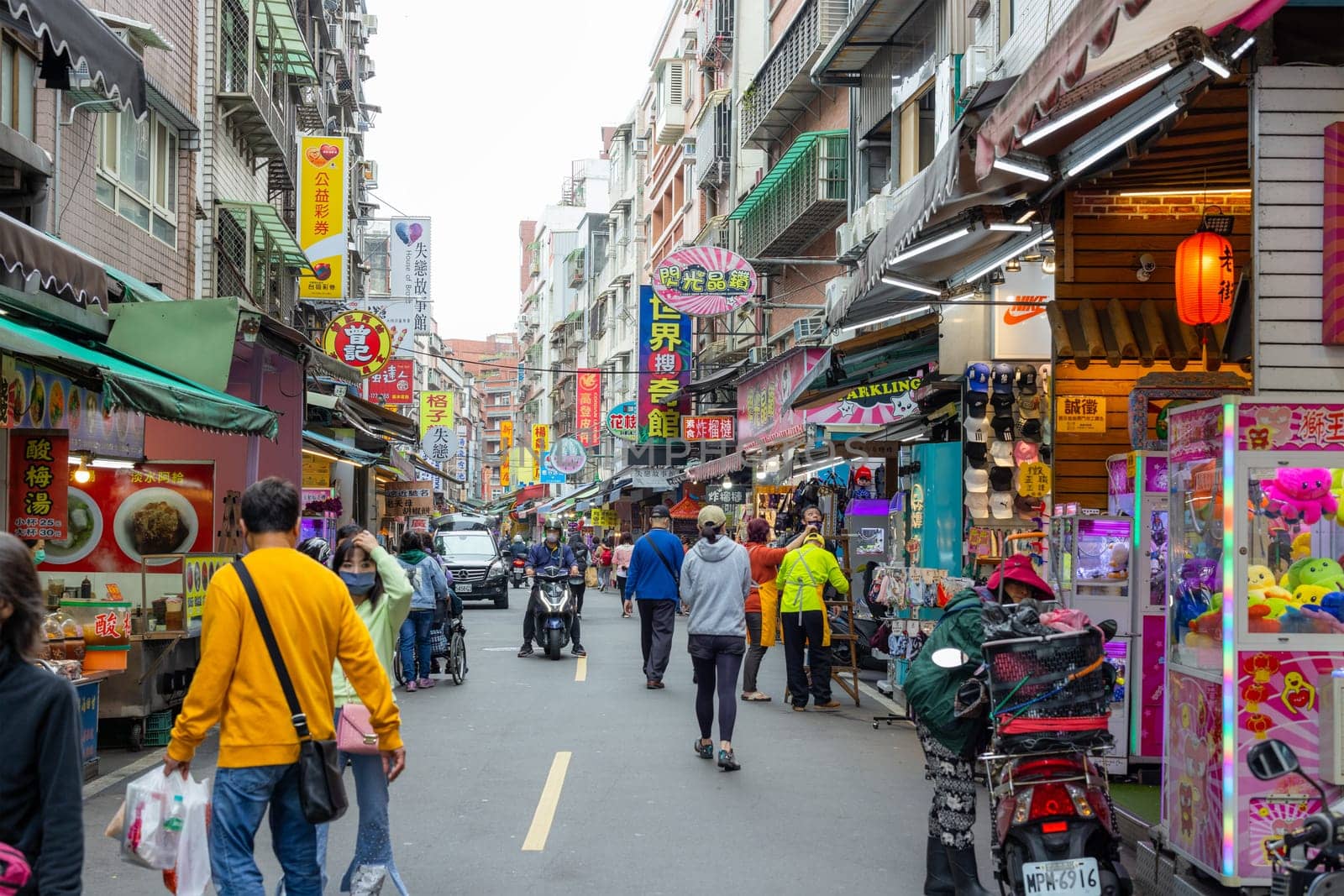 Taiwan 29 March 2023: Tamsui old street in Taiwan