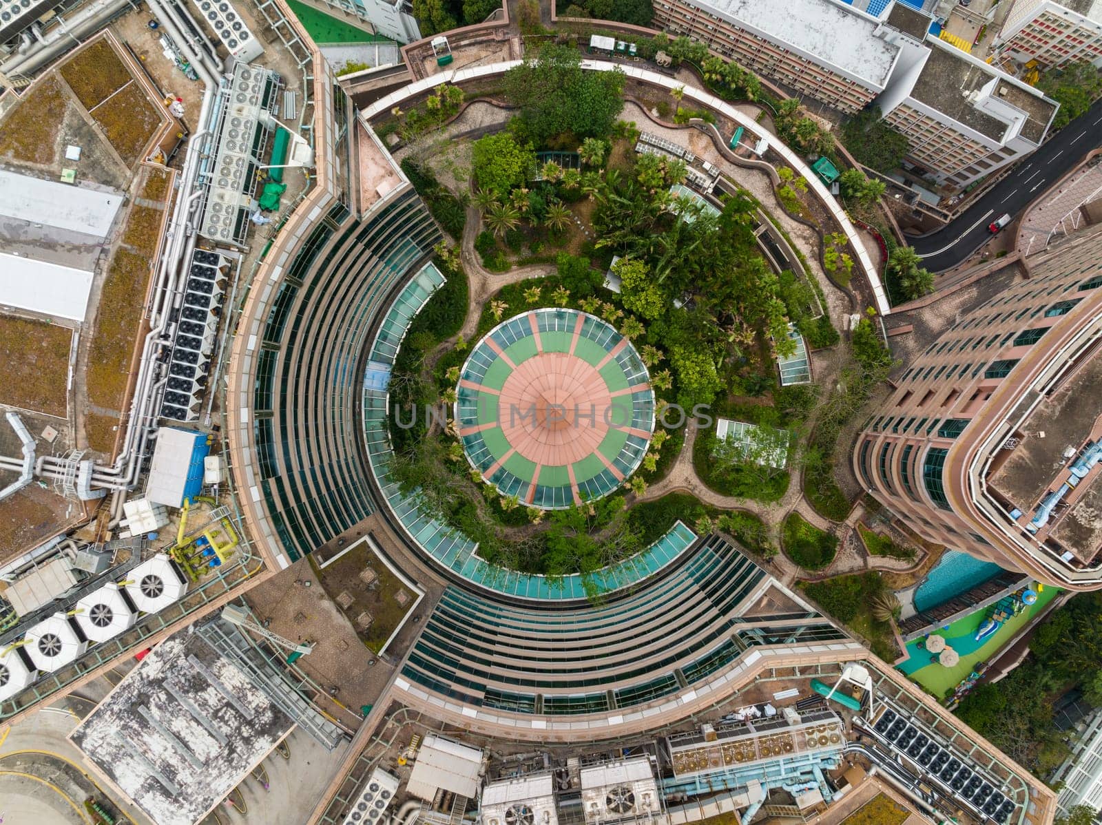 Mong Kok, Hong Kong 18 January 2022: Top down view of Hong Kong city
