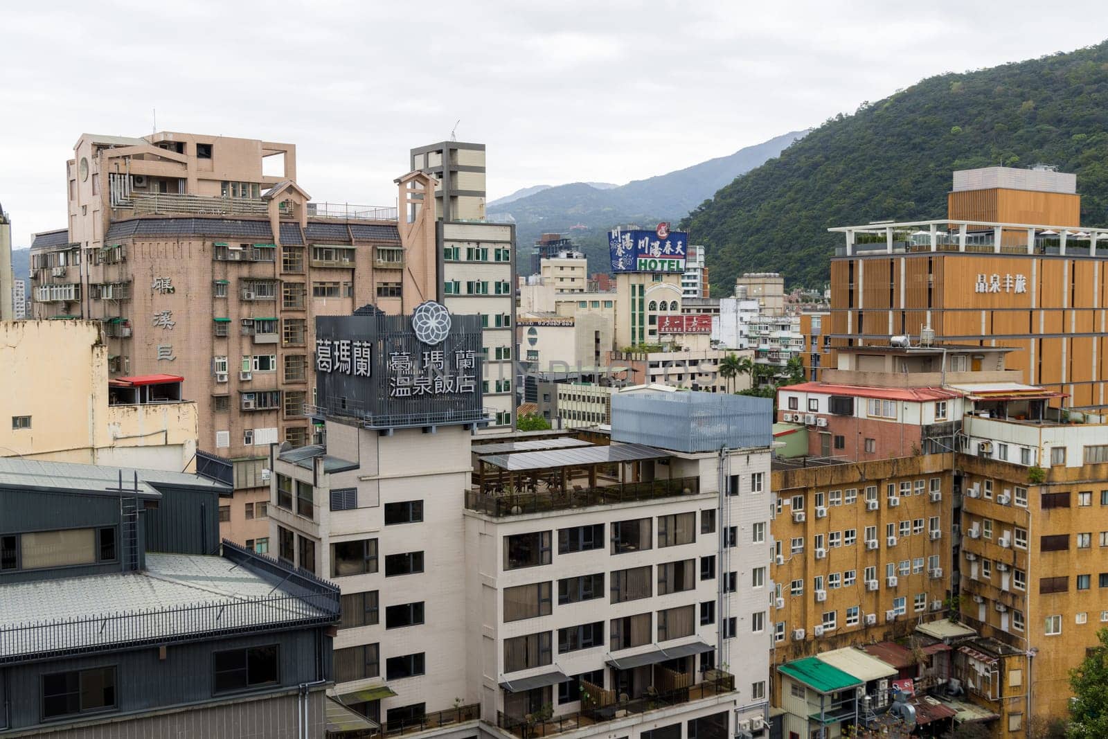 Yilan, Taiwan 18 February 2023: Jiaoxi city in Taiwan of Yilan