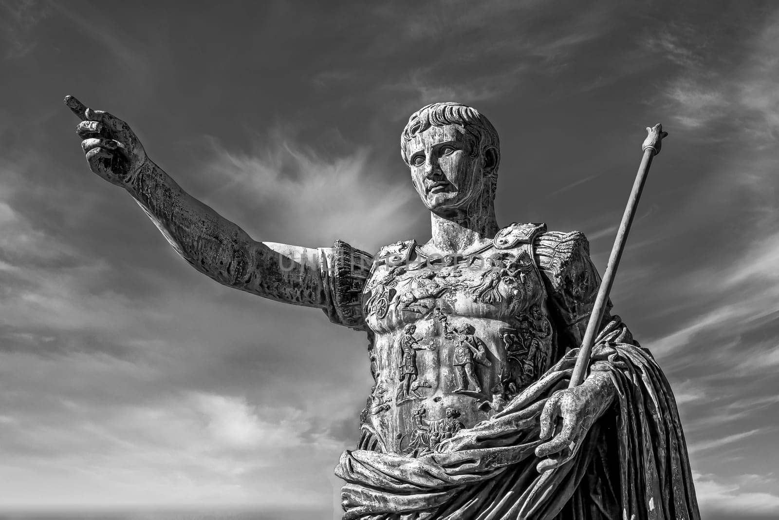 Julius Caesar, ancient statue in Rome, Italy. Concept for leadership, personal growth, personal development, self help