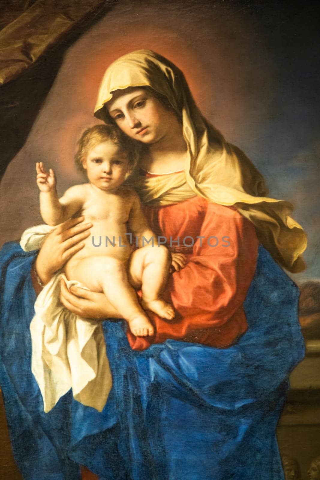 Turin, Italy - 22 April 2023: The Madonna of the Benediction, Giovanni Francesco Barbieri, named Guercino, 1651