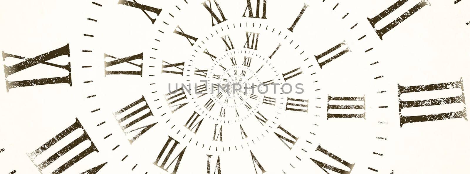 Time background. Concept of hypnosis, past, future. Round spiral, droste geometric graphic.