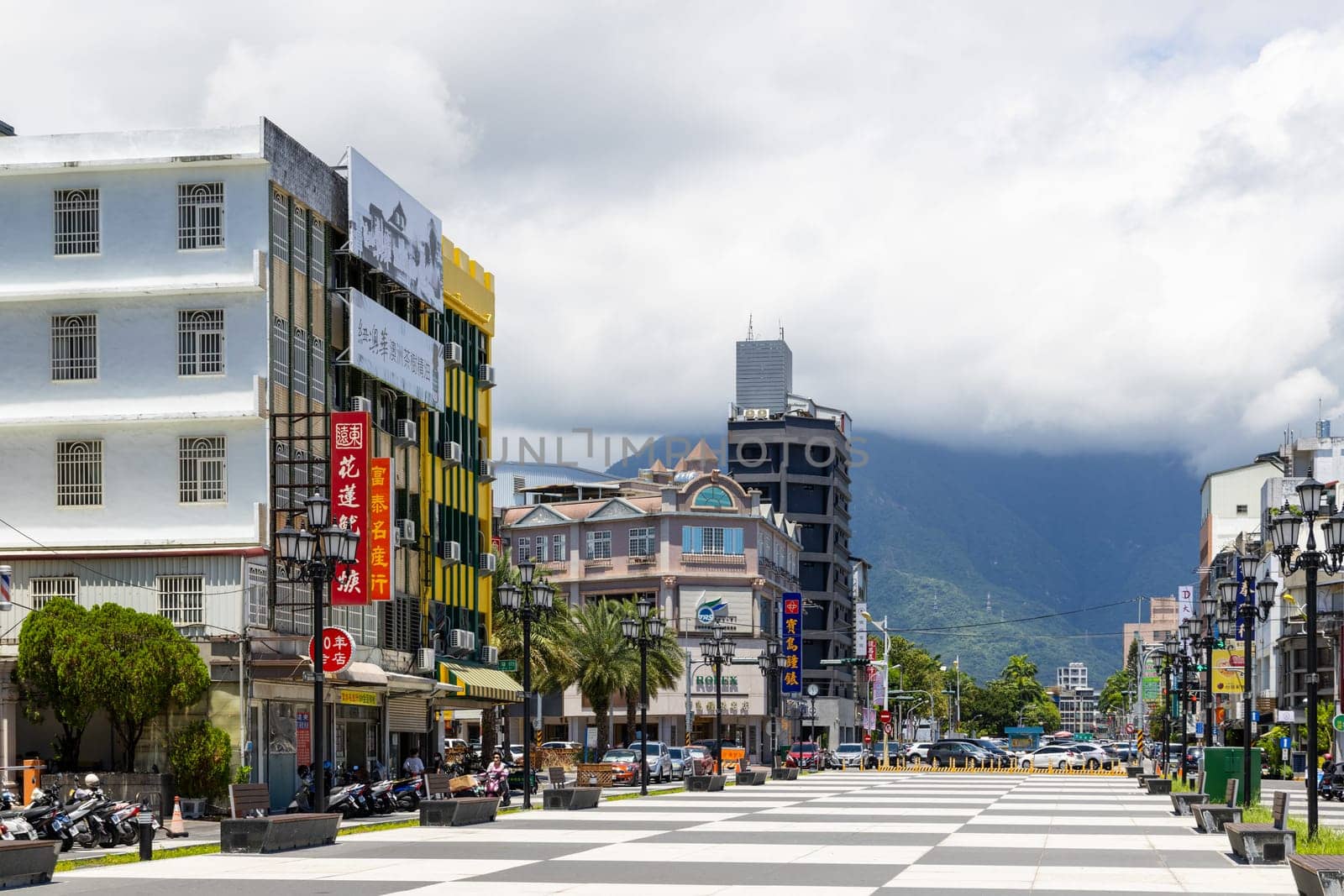 Hualien, Taiwan , 14 August 2022: Hualien downtown city in Taiwan