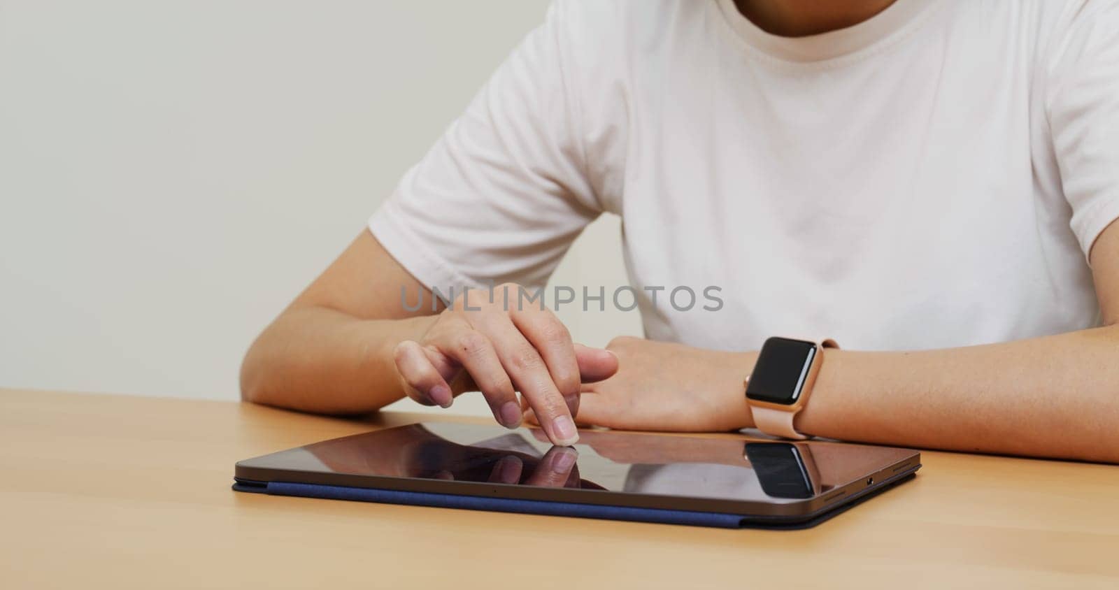 Woman work on tablet computer