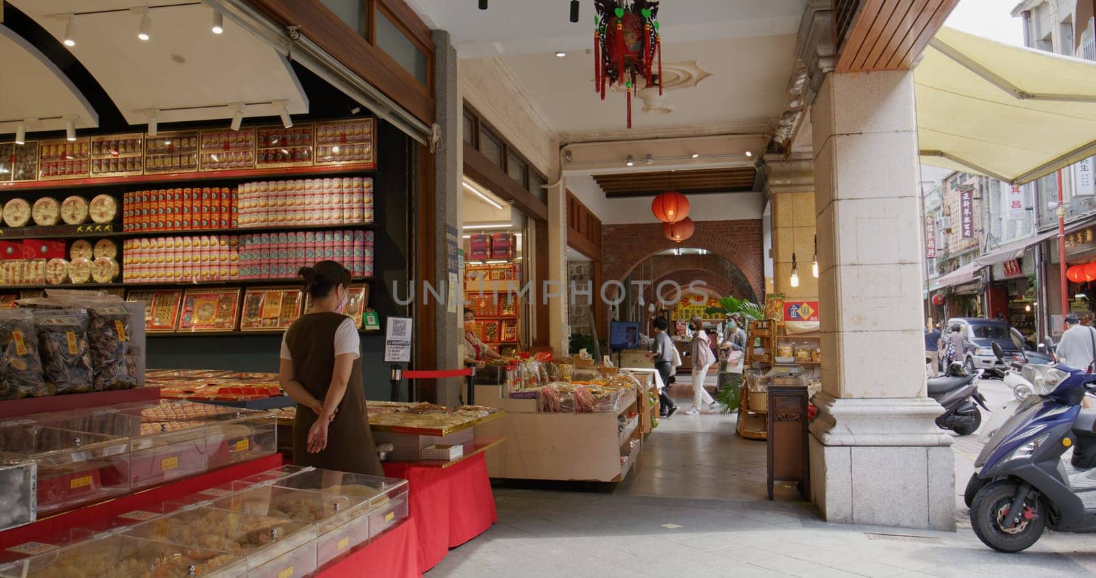 Taipei, Taiwan, 22 March 2022: Dihua old street of taipei city