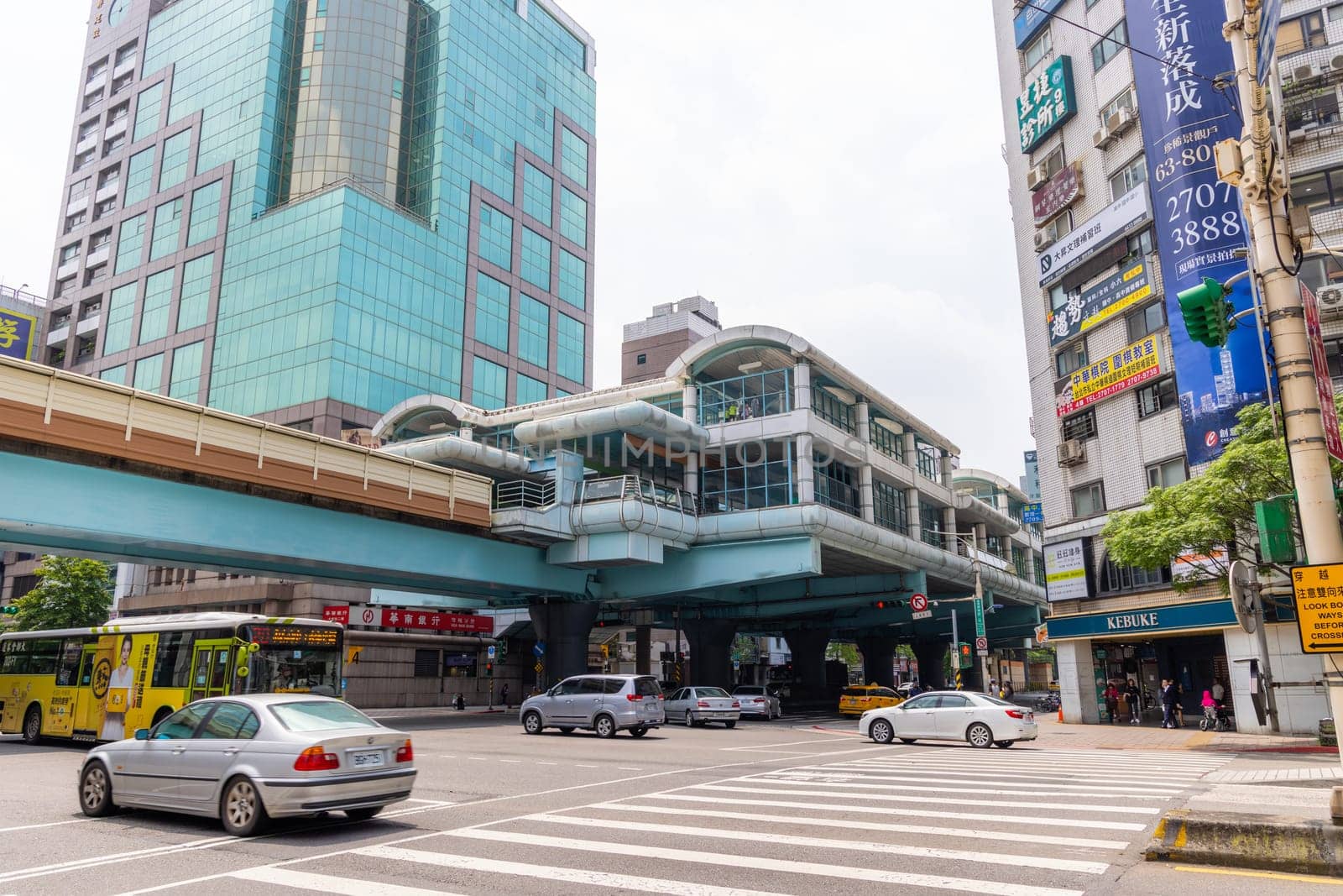 Taipei, Taiwan 29 April 2023: Taipei city downtown street