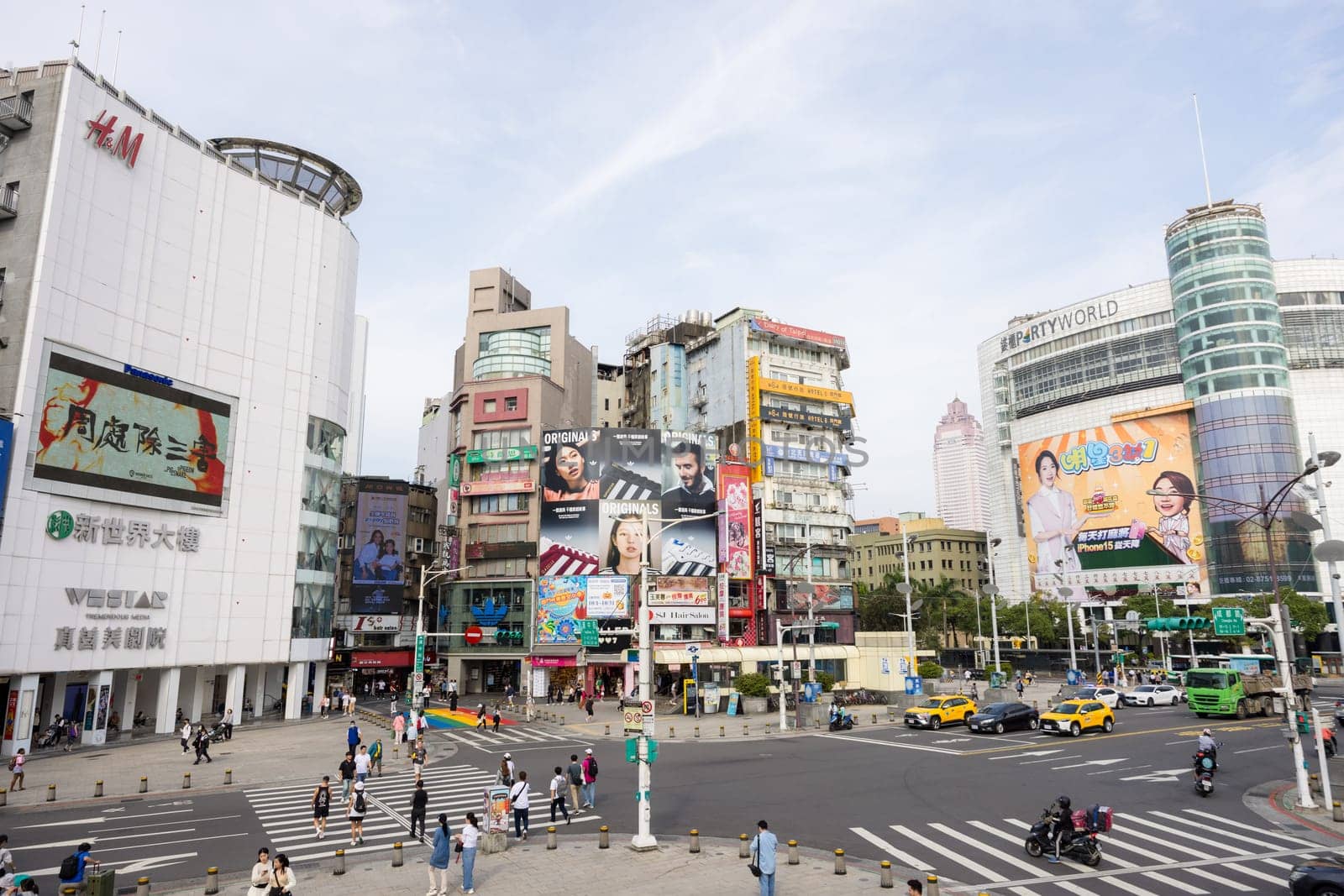 Taipei, Taiwan 17 October 2023: Taipei city in ximen district