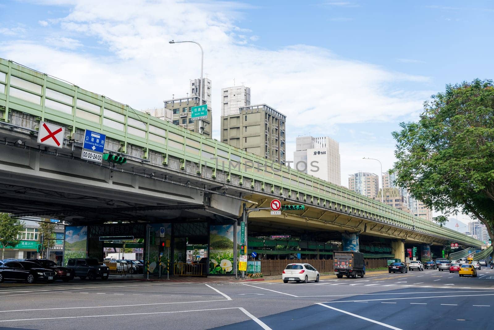 Taipei, Taiwan 27 December 2023: Taipei city street in Daan district