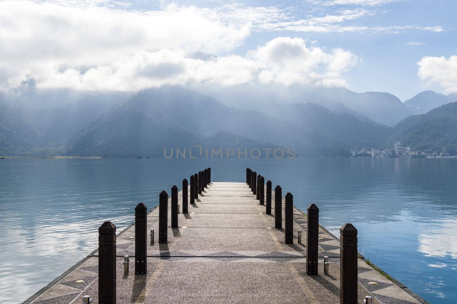 Walking path over the sun moon lake in Nantou of Taiwan