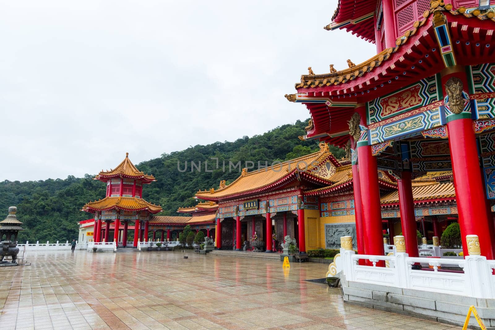 Yilan, Taiwan 06 December 2023: Traditional Chinese temple Sanqing daozu in Yilan of Taiwan