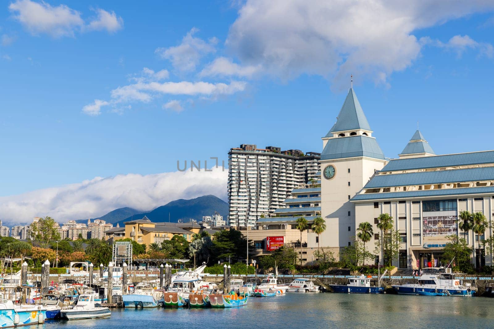 Taipei, Taiwan 10 November 2022: Tamsui Fisherman Wharf in Taiwan