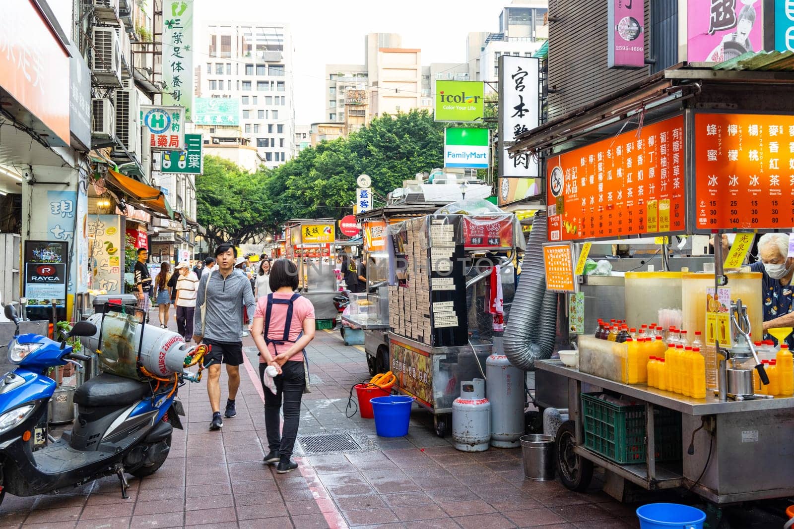 Taipei, Taiwan 25 May 2023: Shuanglian night market in Taipei city of Taiwan
