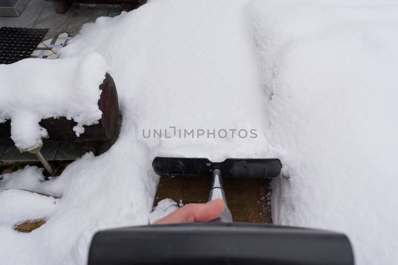 Winter germany outdoor nature snow. Snow shovel in the snow