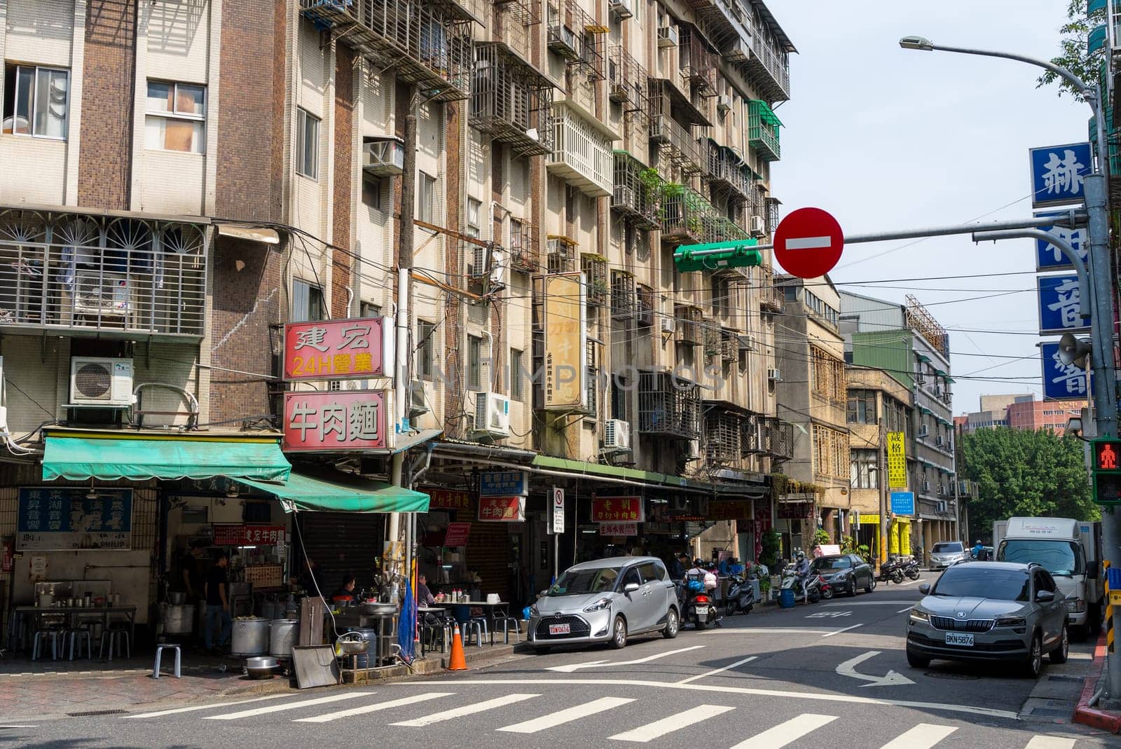 Taipei, Taiwan 23 March 2024: Taipei city street