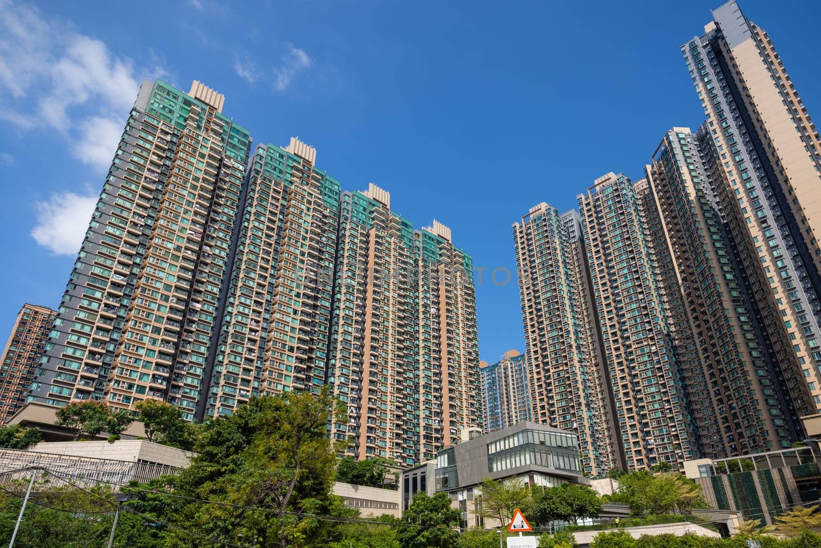 Yuen Long, Hong Kong 16 October 2021: Hong Kong residential district apartment building