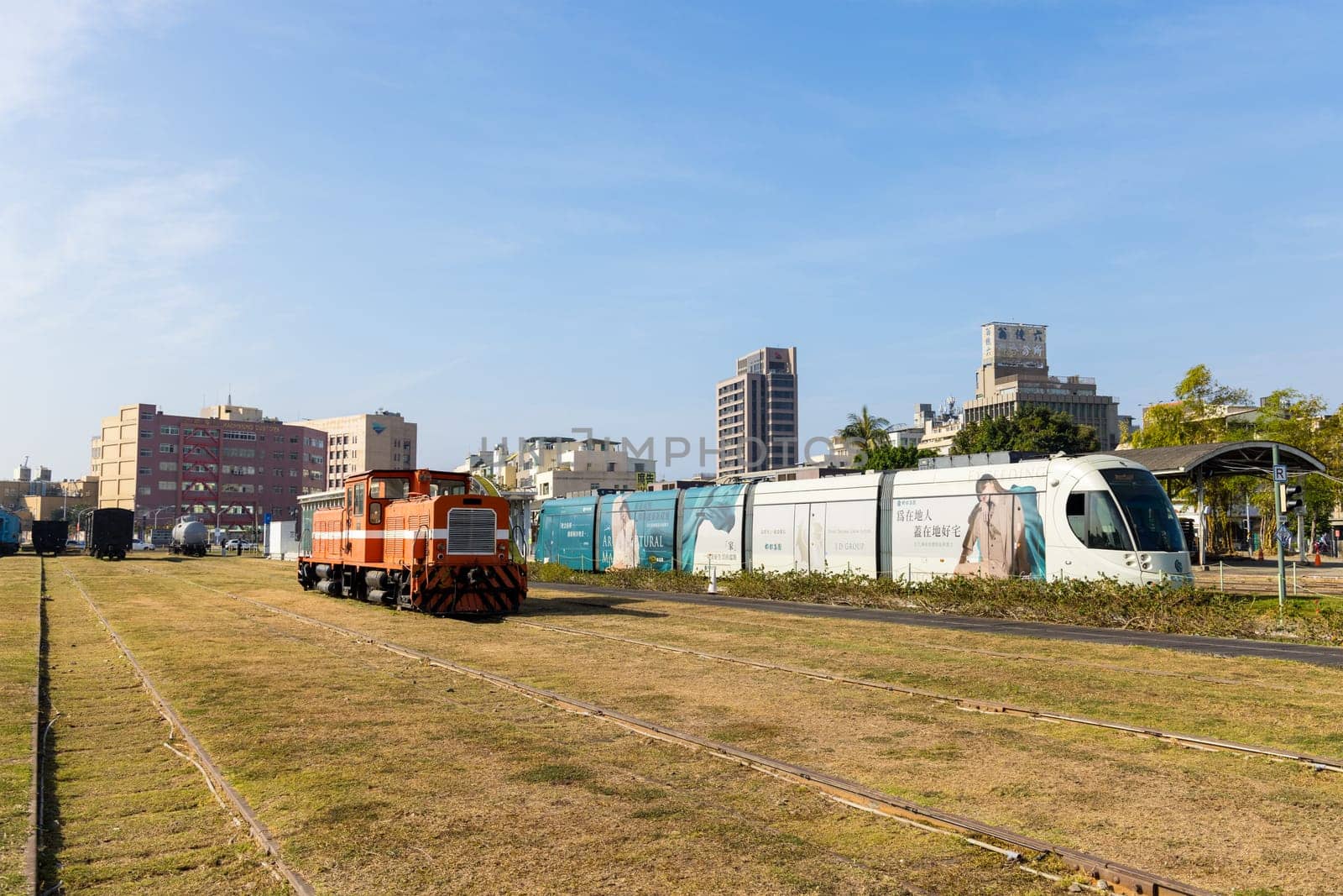 Kaohsiung, Taiwan 02 February 2024: Hamasen Railway Cultural Park in Kaohsiung of Taiwan