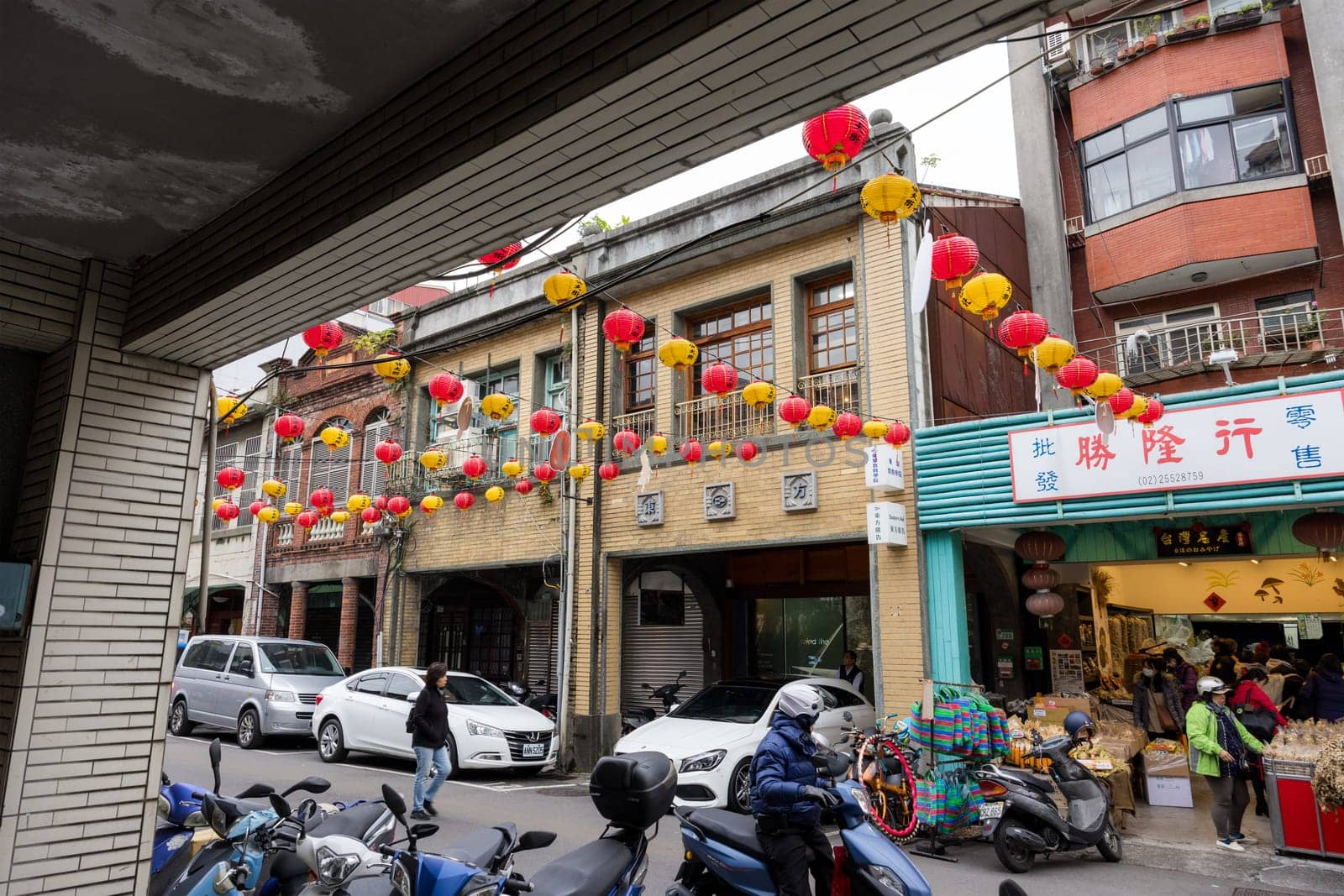 Taipei, Taiwan 26 January 2024: Lunar new year traditional market in Dihua street at Taipei City