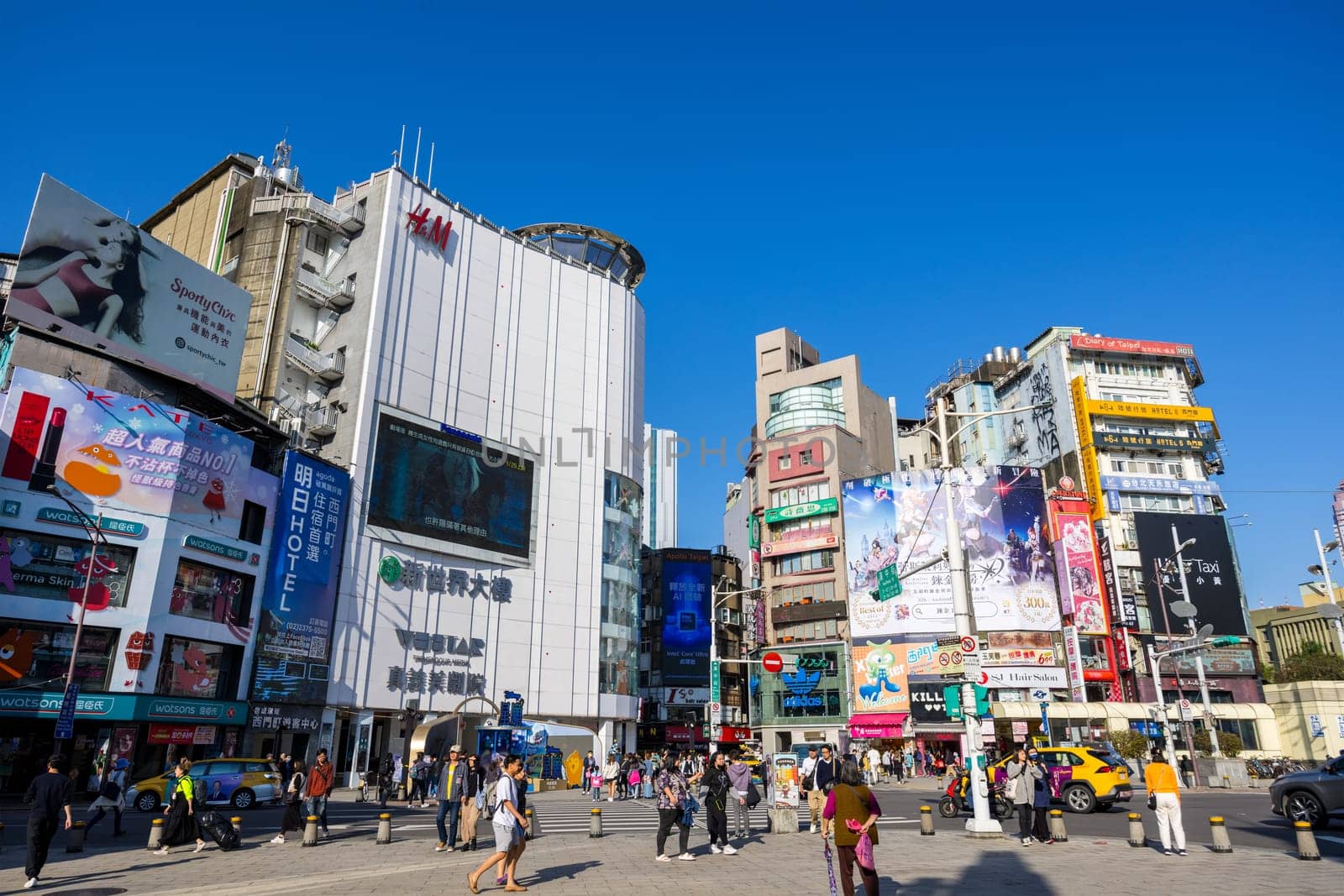 Taipei, Taiwan 02 January 2023: Taipei city in Ximen district