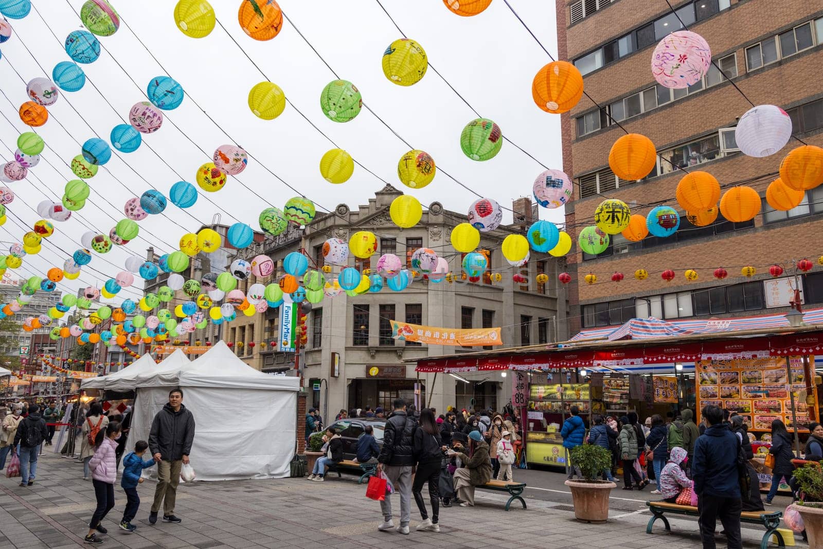Taipei, Taiwan 26 January 2024: Dihua street in Taipei city in Lunar new year period