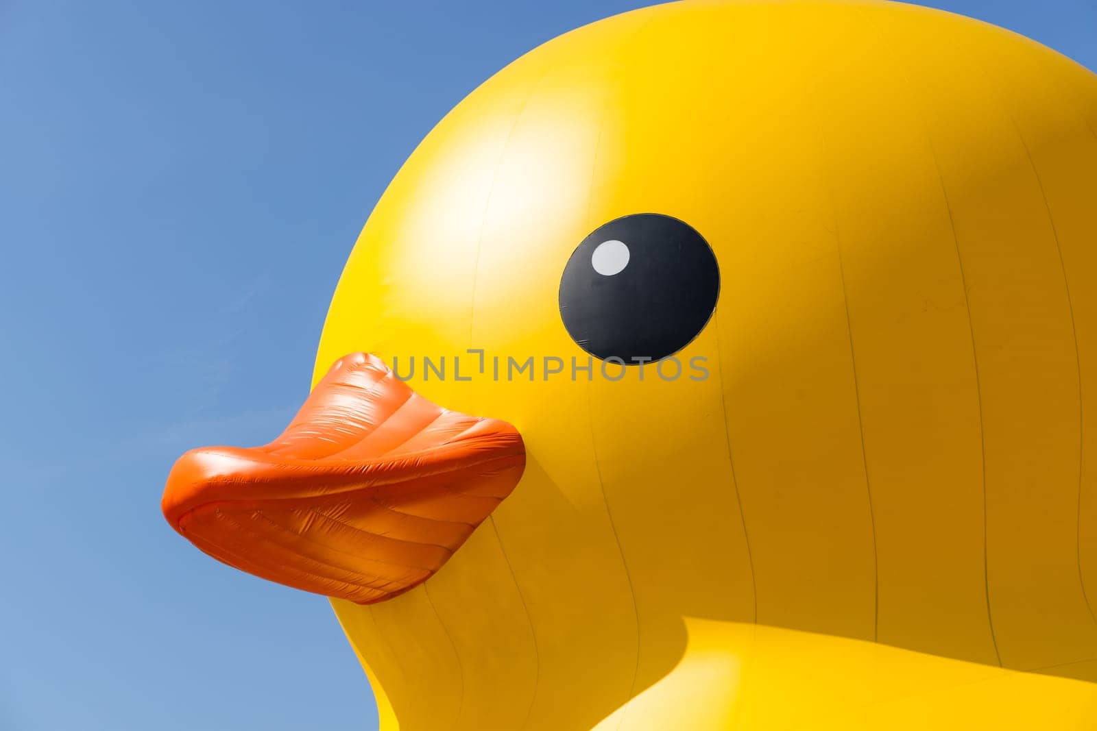 Taiwan, 01 February 2024: Rubber yellow duck decoration in Kaohsiung bay