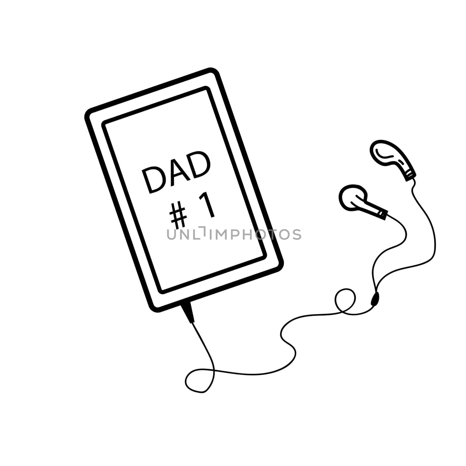 happy fathers day elements doodle design, celebration accessories message decoration party for greeting card, banner, poster