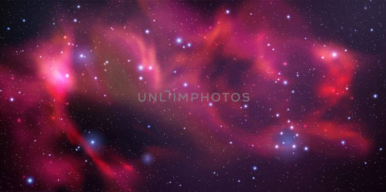 Space vector background with realistic nebula and shining stars. Magic colorful galaxy