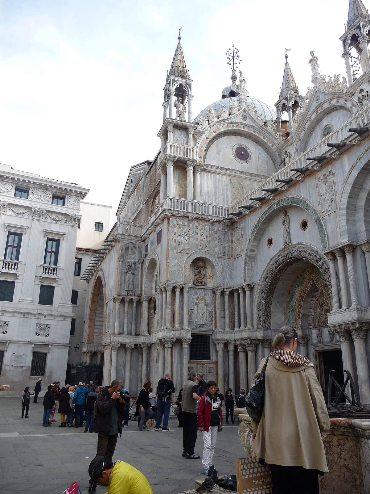 Venice, Italy October 10, 2019: the Patriarchal Cathedral Basilica of Saint Mark, commonly known as St Mark's Basilica, is the cathedral church of the Roman Catholic Archdiocese of Venice, northern Italy.