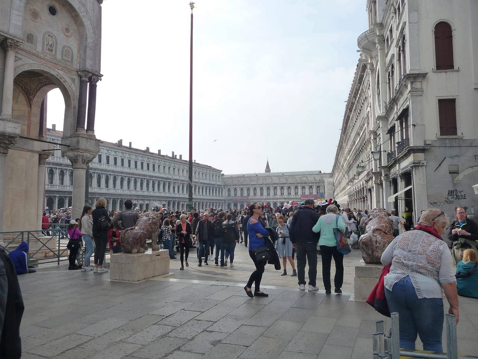 Venice, Italy October 10, 2019: the Patriarchal Cathedral Basilica of Saint Mark, commonly known as St Mark's Basilica, is the cathedral church of the Roman Catholic Archdiocese of Venice, northern Italy.