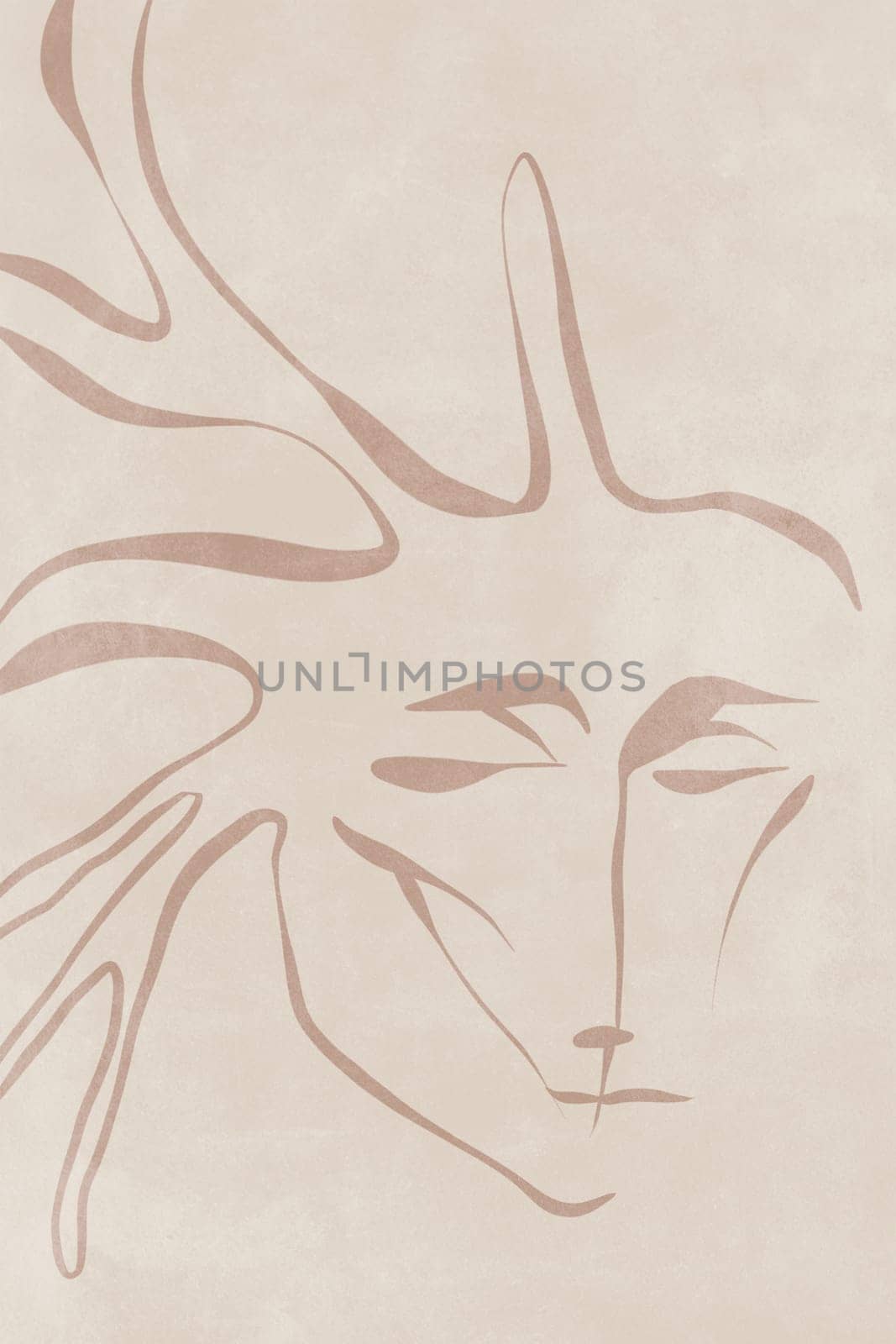 Printable wall art poster print. Hand drawn minimalism design for scandinavian interior.