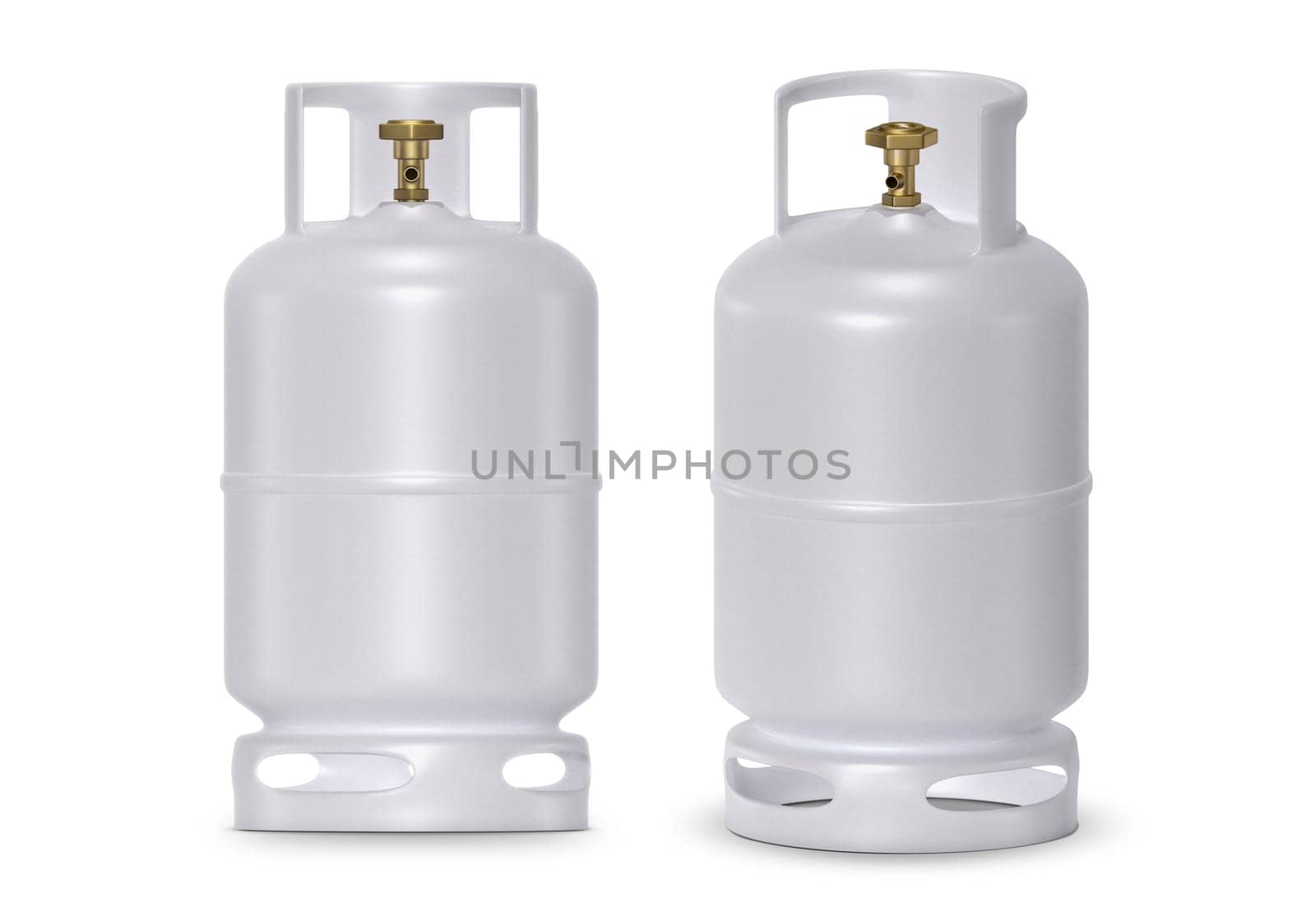 White gas tanks isolated on white background
