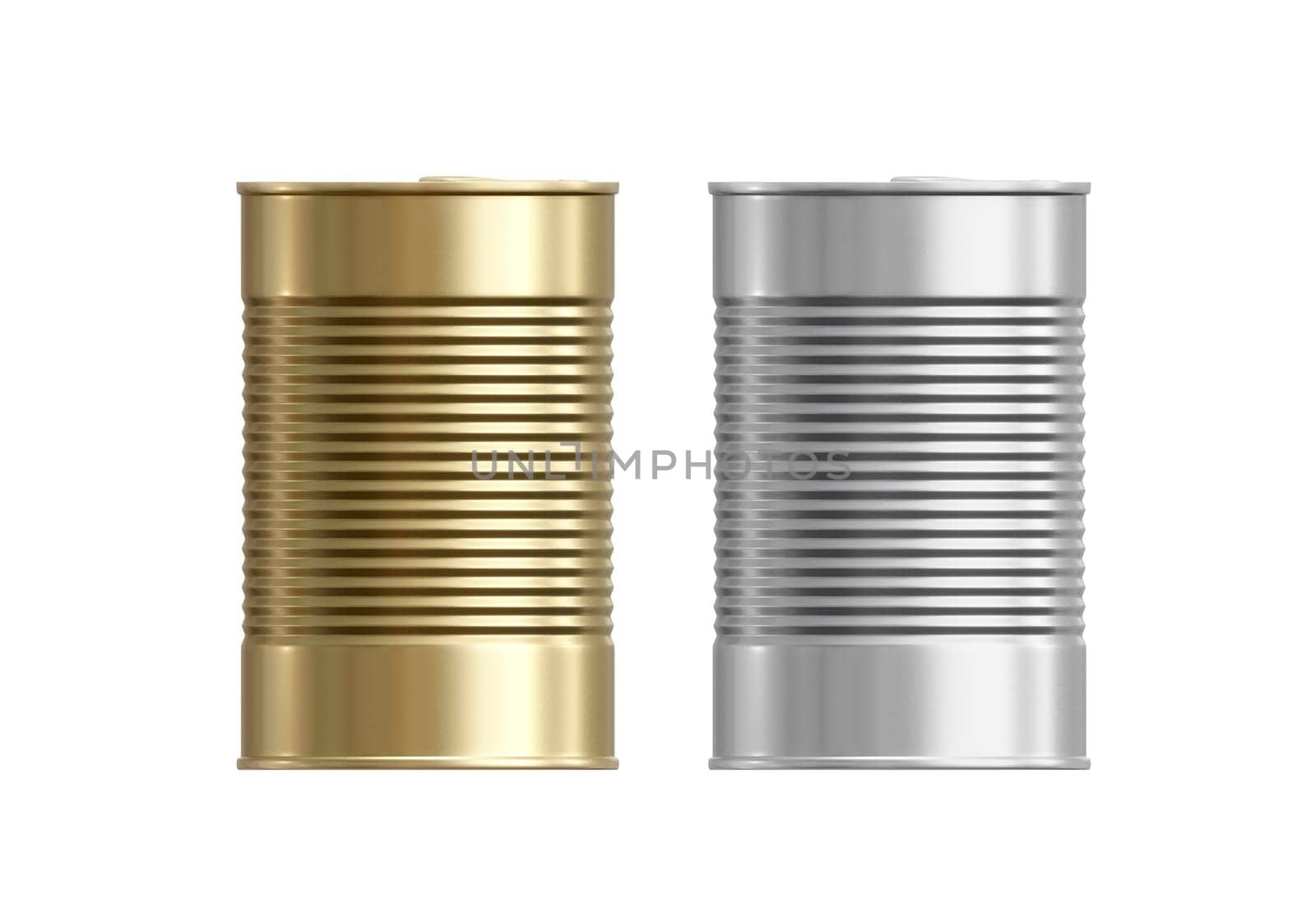 Metal food can. on white background