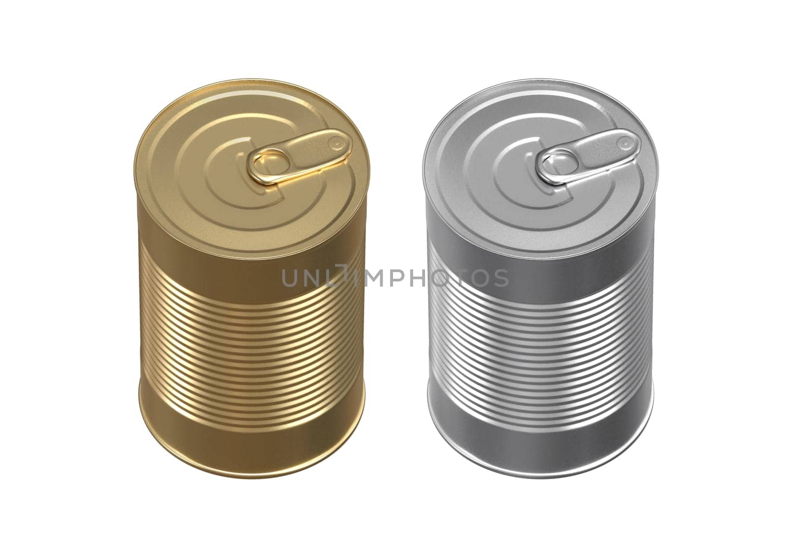 Metal food can. on white background