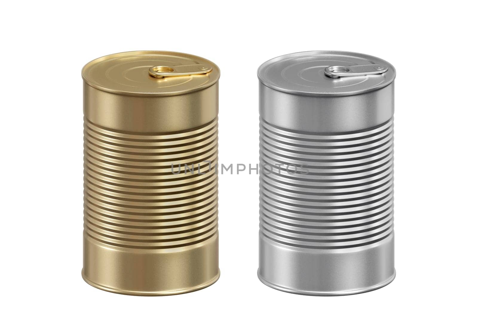 Metal food can. on white background
