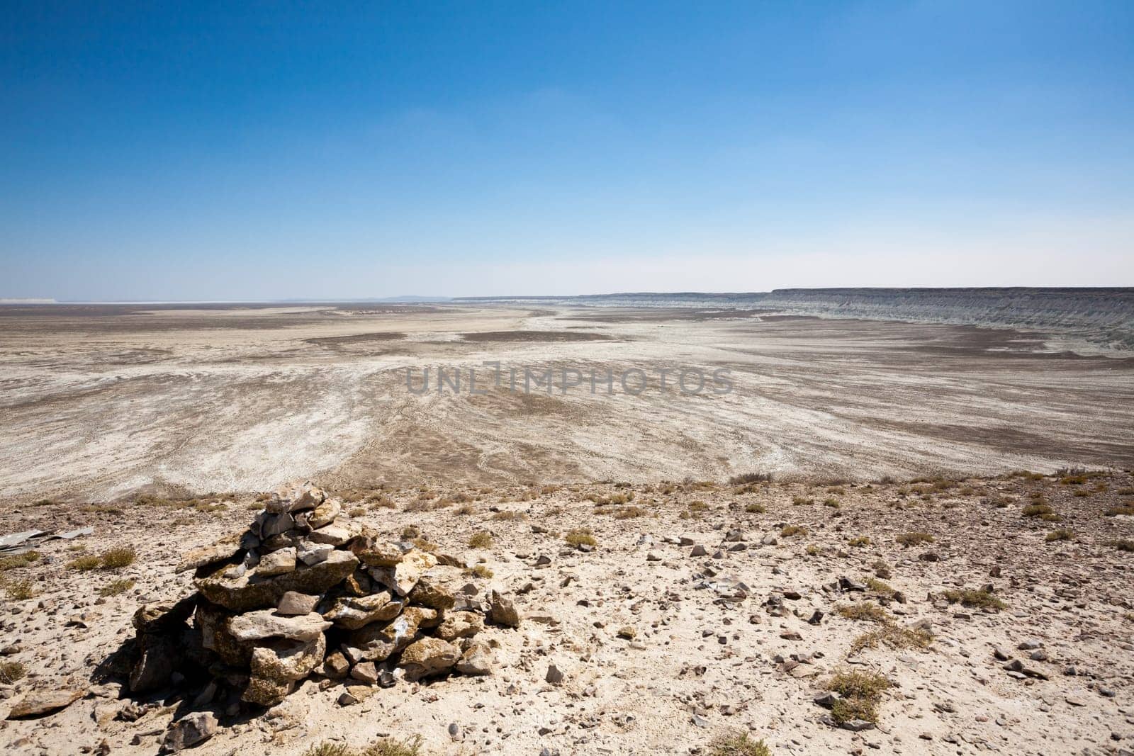 Mangystau desertic landscape, Kazakhstan desolate panorama. Central asia landmark