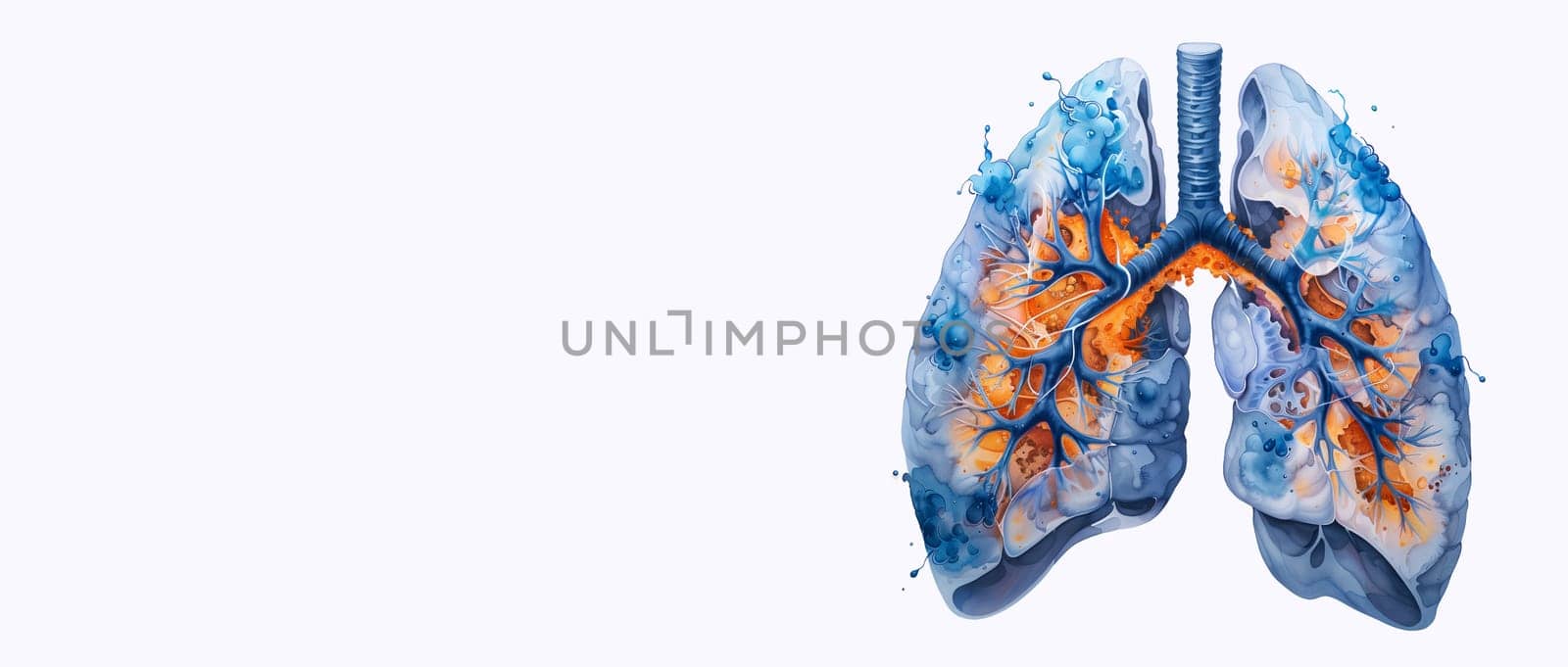 Lung of a smoker with cigarettes, x-ray of the organ, world no tobacco day, unhealthy addiction to nicotine , medical health risk