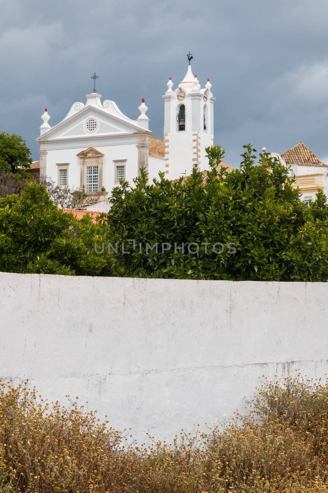 Catholic church Igreja Matriz de Estoi in neoclassical style, Algarve, Portugal