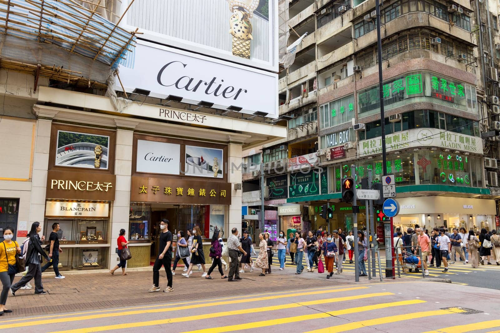Hong Kong 08 April 2024: City life in Hong Kong causeway bay district