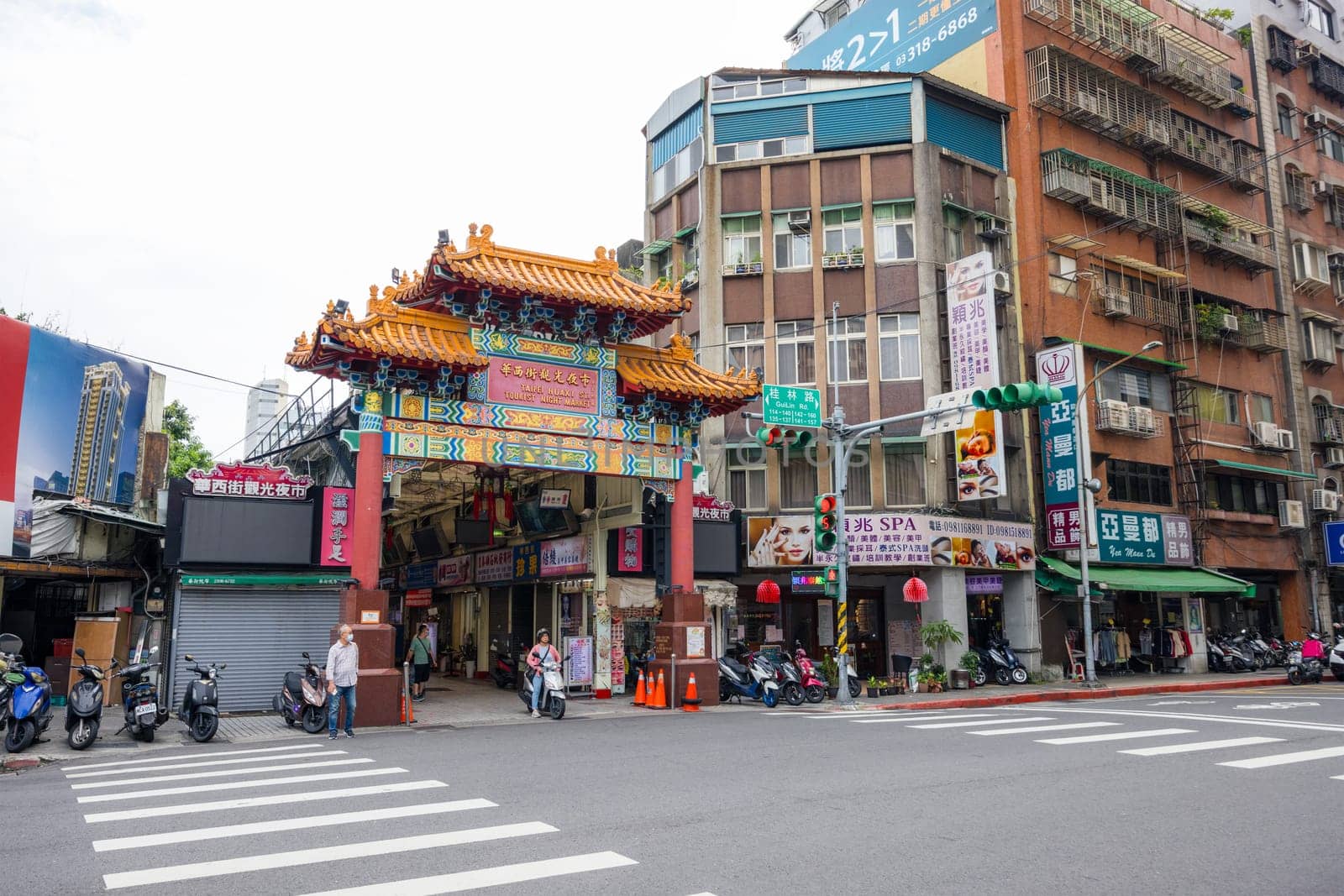 Taipei, Taiwan 17 October 2023: Huaxi Street Tourist Night Market in Taipei