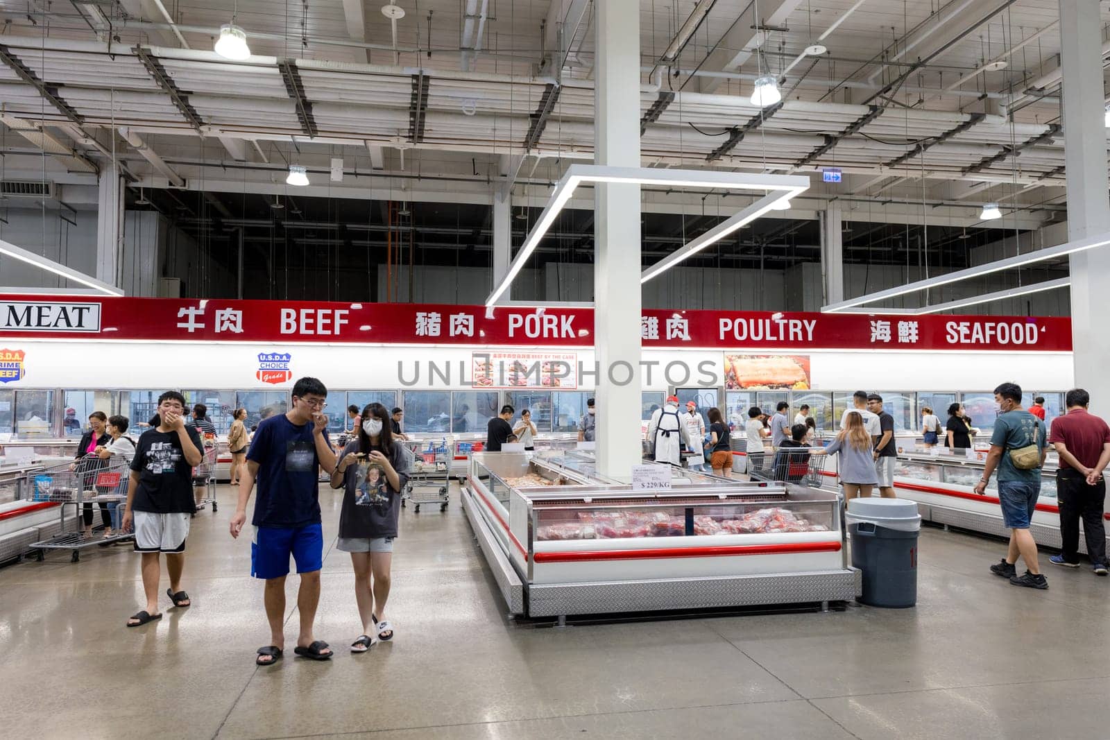 Taiwan 22 September 2023: Inside of the Costco Store