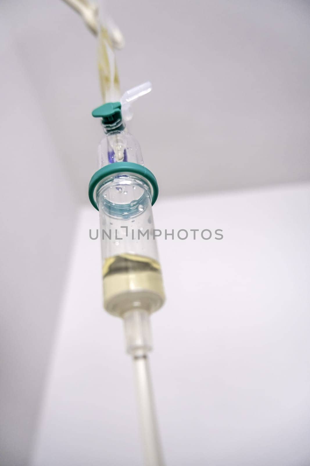 Detail of intravenous medication in a hospital, illness