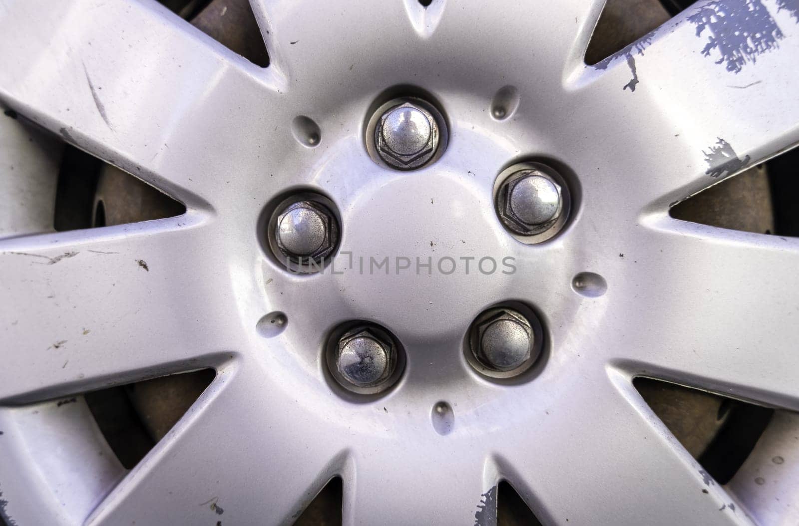 Plastic car wheel trim detail