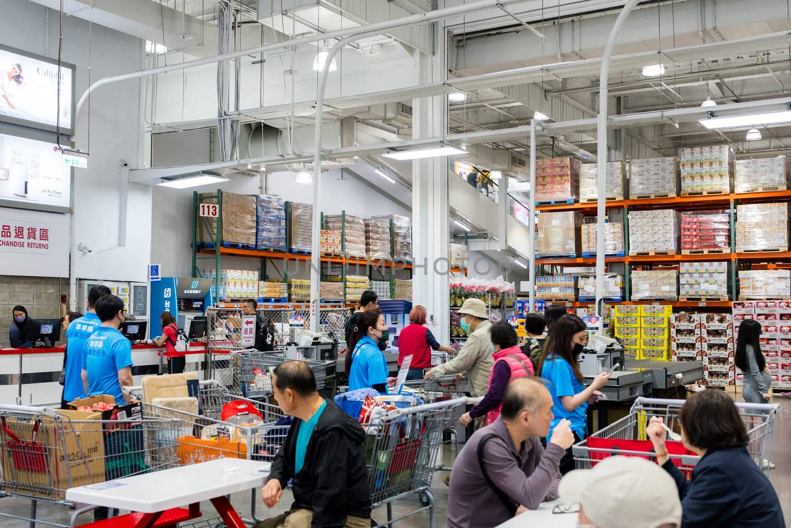 Taiwan 08 December 2023: Inside of the Costco store in Taiwan