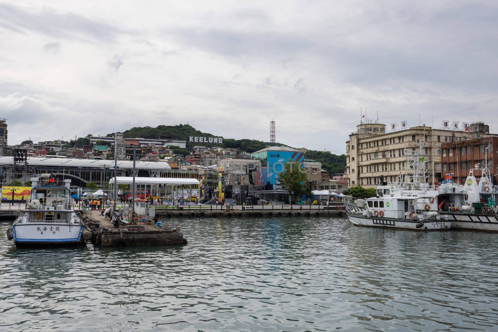 Keelung, Taiwan 12 June 2022: Inner Harbor of Keelung city