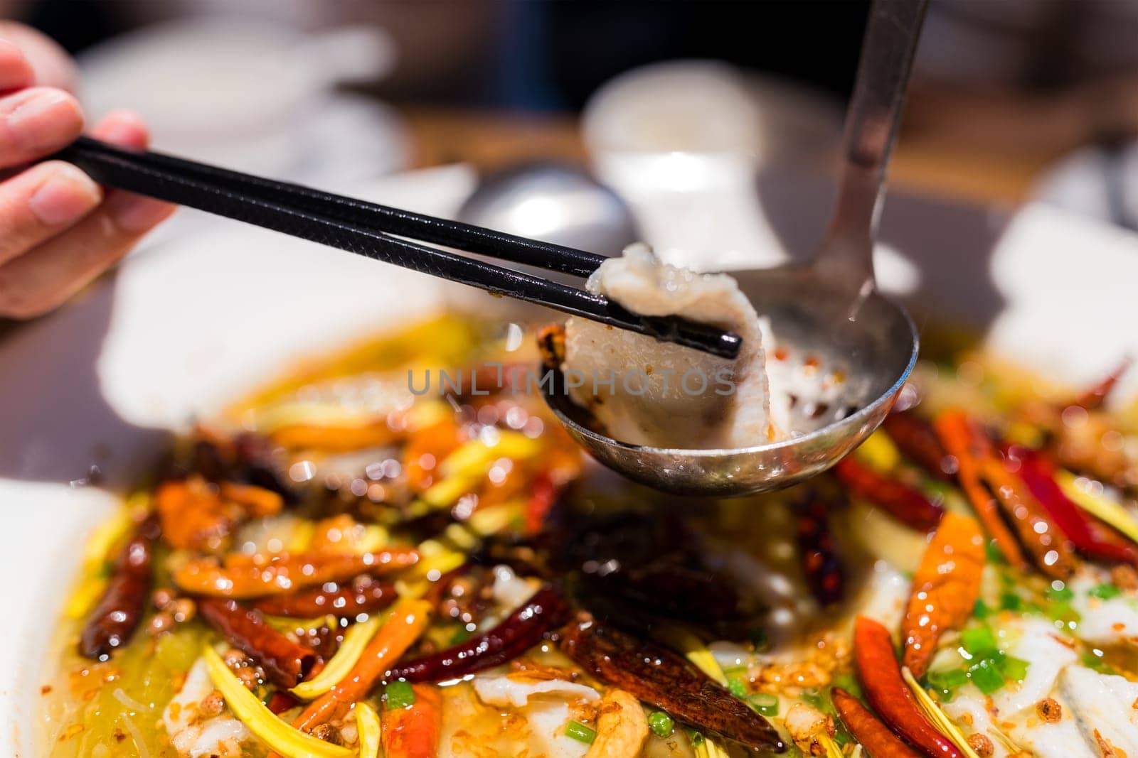 Hot and sour fish with pickled green